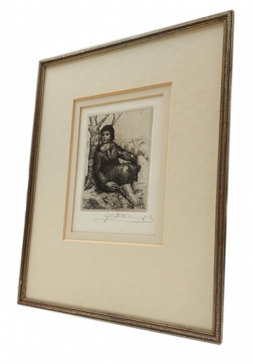 Burijngravure Melkmeisje