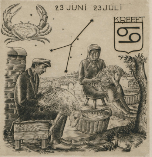 Gravure  van Gustaaf De Bruyne uit de dierenriem