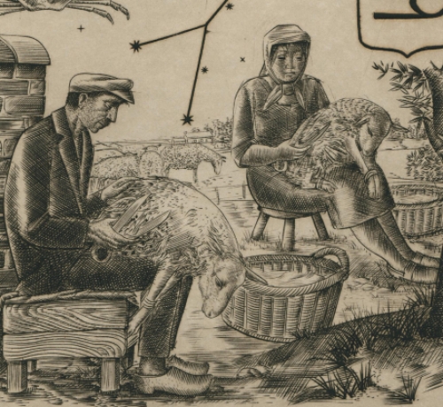 Gravure van de Mechelse kunstenaar Gustaaf De Bruyne