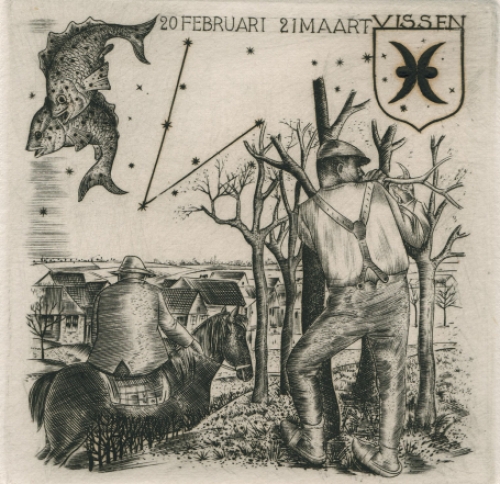 Gravure  van Gustaaf De Bruyne uit de dierenriem