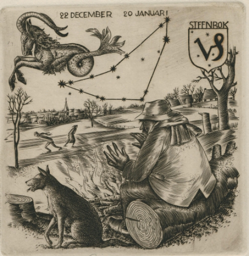 Gravure  van Gustaaf De Bruyne uit de dierenriem