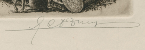 Gustaaf De Bruyne met een fijne gravure