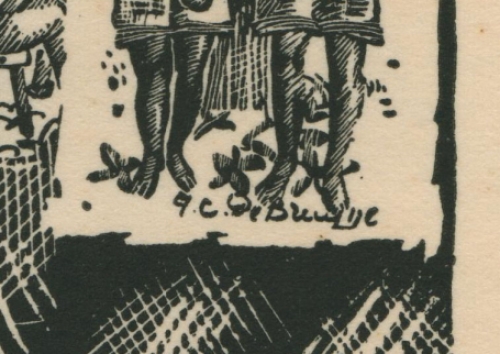 Ex libris van de Mechelse kunstenaar Gustaaf De Bruyne