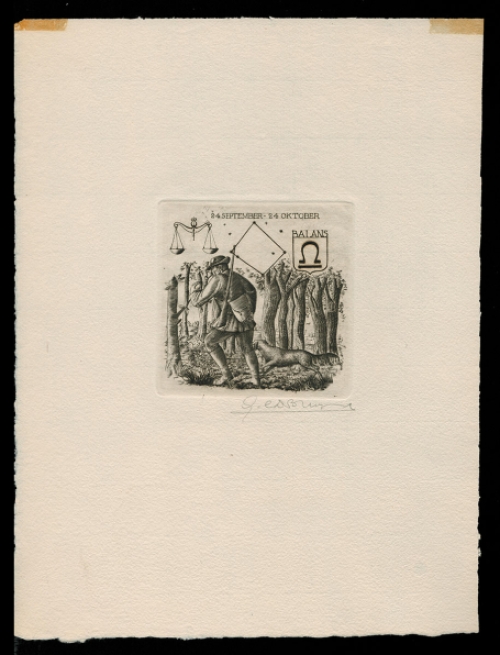 Belgische graficus Gustaaf De Bruyne met Balans