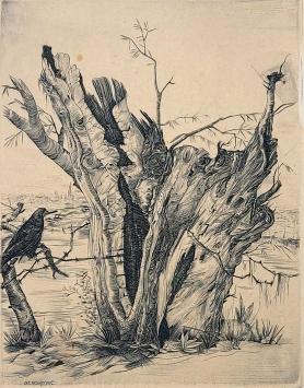 Gravure van de Mechelse kunstenaar Gustaaf De Bruyne
