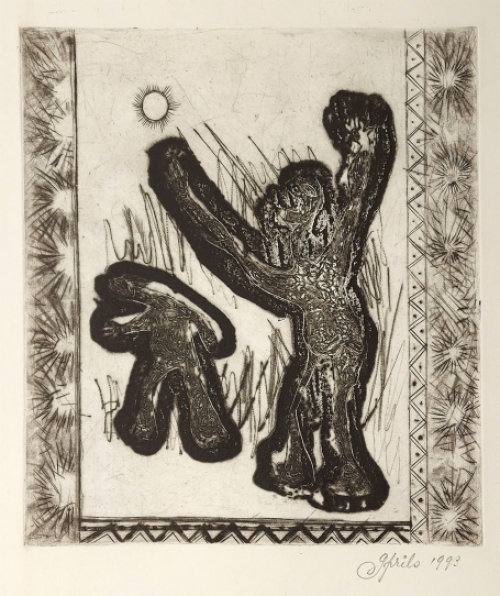 Grafisch werk van de Belgische kunstenaar Gustaaf Prils