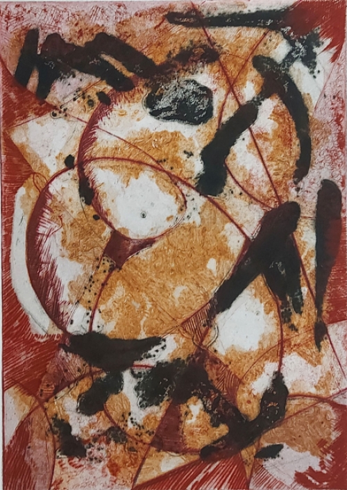 Gustaaf Prils  met een grafisch werkje