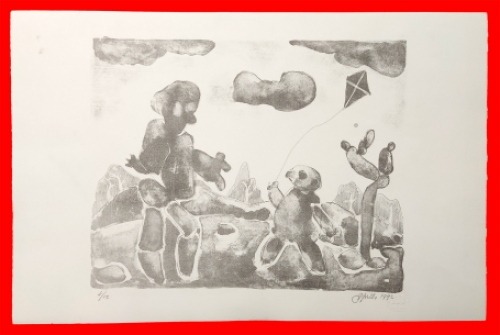 Grafisch werk van 1992 van de Gentse kunstenaar Gustaaf Prils