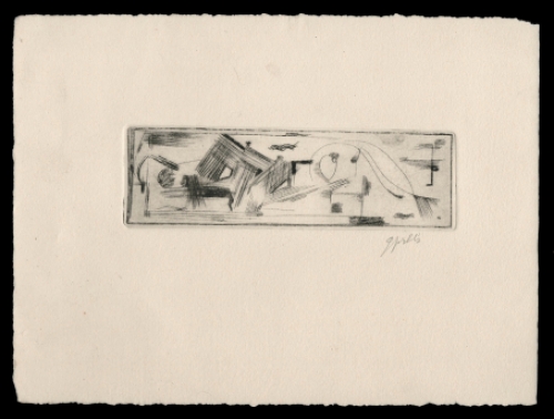 Abstract grafisch kunstwerkje van de Gentse kunstenaar Gustaaf Prils