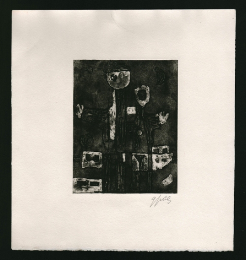 Ets van de Gentse kunstenaar Gustaaf Prils