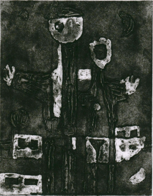 Gustaaf Prils  met een ets van een koppel