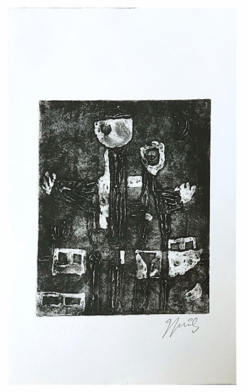 Ets van de Gentse kunstenaar Gustaaf Prils