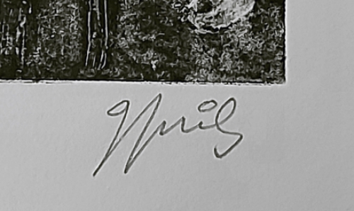 Gustaaf Prils  met een ets van een koppel