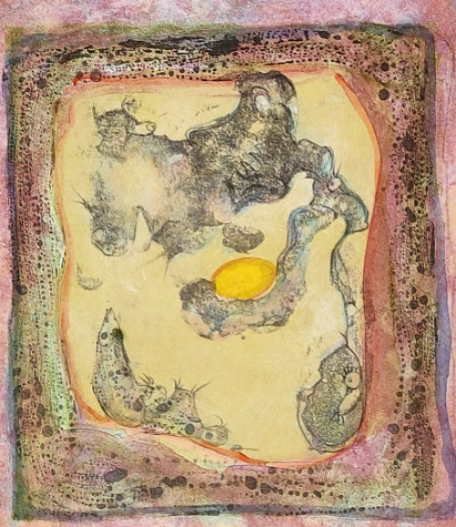 Litho van de Gentse kunstenaar Gustaaf Prils