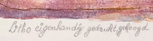 Litho eigenhandig gedrukt gehoogd