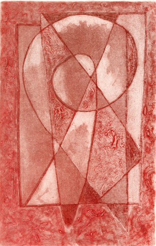 Gustaaf Prils  met een grafisch werkje uit 1994