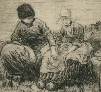 Gustave Flasschoen met een ets