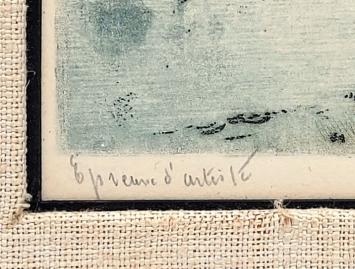 Kanaal te Hoorn, Epreuve d'artiste