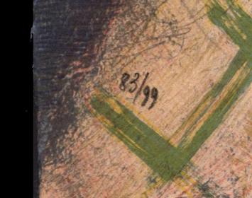 De Vries Hubert met een litho van een clown