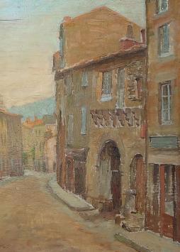 Schilderij, straataanzicht van H. Prat aankopen