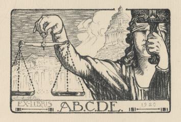 De Belgische graficus H. Quittelier met een litho