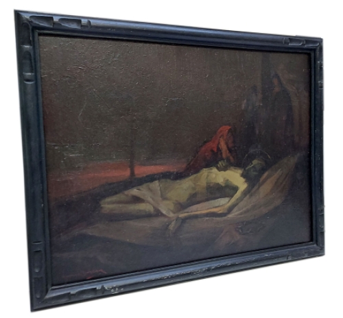 Maria bij het bed van Jezus