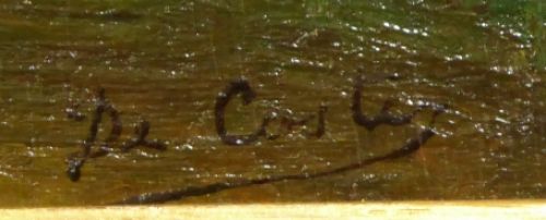 Knotwilgen in landschap met dame en geitje