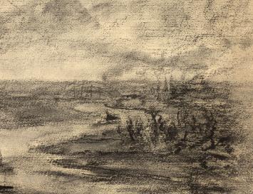 Nederlandse kunst kopen, grote houtskooltekening