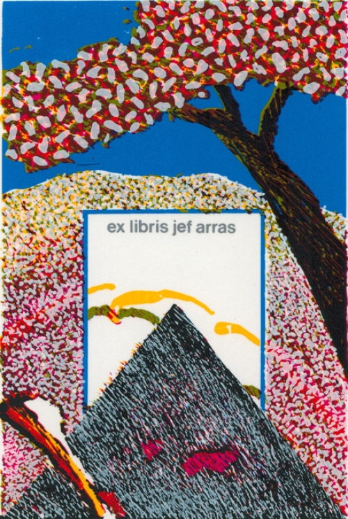 Alain Hautekiet met een ex libris