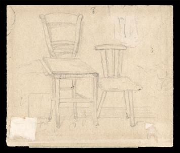 Tekeningen mensen en stoelen (voor en achterkant)