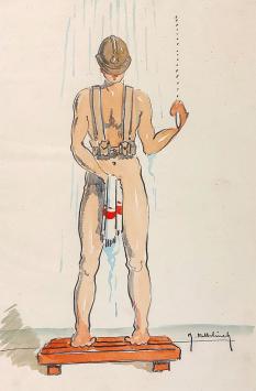 Tekening van R. Hebbelinck, de soldaat