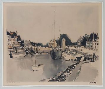 Etsen van de Belgische kunstenaar Roger Hebbelinck