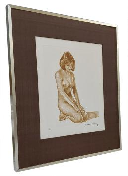 Litho, naakt mediterende dame  3/350