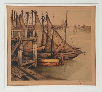 Etsen van de Belgische kunstenaar Roger Hebbelinck