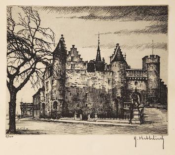 Ets van de Belgische kunstenaar Roger Hebbelinck