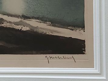 Winterlandschap met wandelaars langs het kanaal 307/350