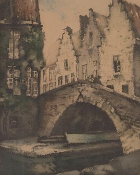 Lithografie van R. Hebbelinck van de Peerdenbrug