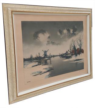 Winterlandschap met molen aan de Leie  232/350
