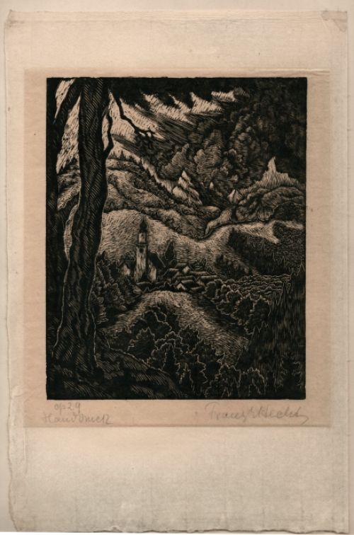 Houtsnede van Franz Emanuel Hecht