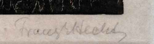 duitse kunstenaar Franz Hecht met een houtsnede