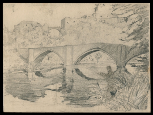 Tekening van Belgische kunstenaar Léopold Henderyckx