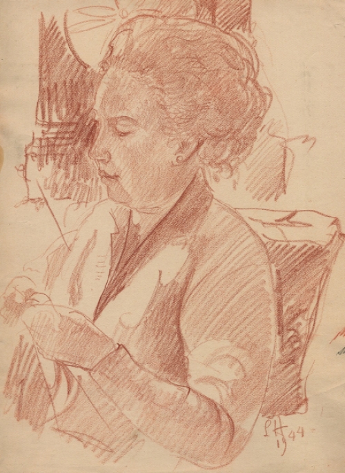 kunstenaar Léopold Henderyckx met een potloodtekening