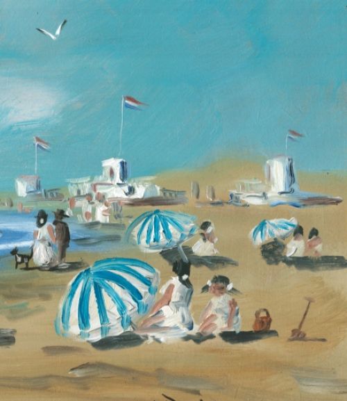 De Nederlandse kunstschilder Henk Poeder Scheveningen