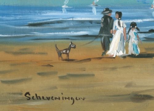Scheveningen, Speels schilderijtje van Henk Poeder