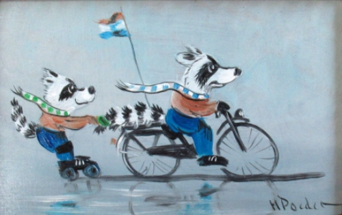 Wasberen van de Nederlandse schilder Henk Poeder