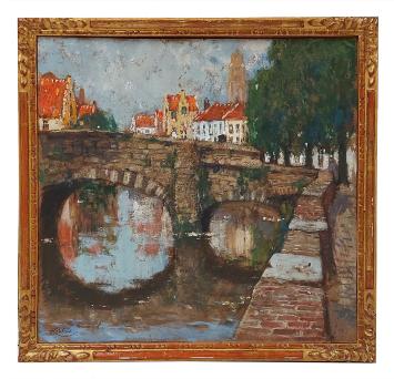 Augustijnenbrug door Cassiers geschilderd