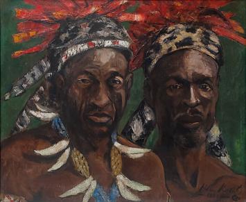 Afrikaanse krijgers geschilderd door H. Kerels