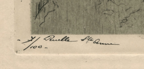 Henri Mortiaux  met een ets in excellente conditie