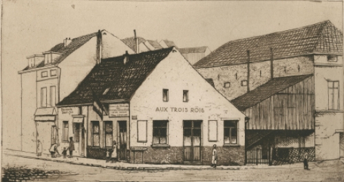 Een gesigneerde ets van Henri Quittelier