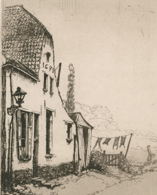 Kunstwerk van H. Quittelier  kopen, ets van Uccle of Ukkel